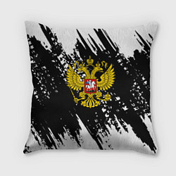 Подушка квадратная Герб рф краски штрихи, цвет: 3D-принт