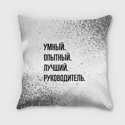 Подушка квадратная Умный, опытный и лучший: руководитель, цвет: 3D-принт