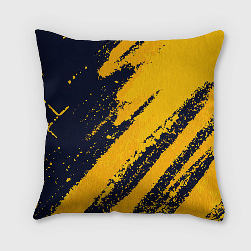 Подушка квадратная Blurred yellow / 3D-принт – фото 2