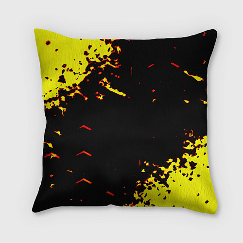 Подушка квадратная Liverpool жёлтые краски текстура / 3D-принт – фото 2