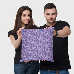 Подушка квадратная Цветочный сиреневый, цвет: 3D-принт — фото 2