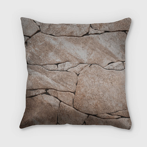 Подушка квадратная Текстура бежевый горный камень / 3D-принт – фото 2