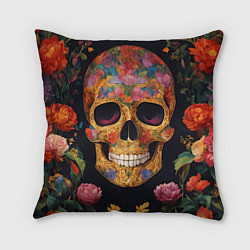 Подушка квадратная Bright colors and skull, цвет: 3D-принт