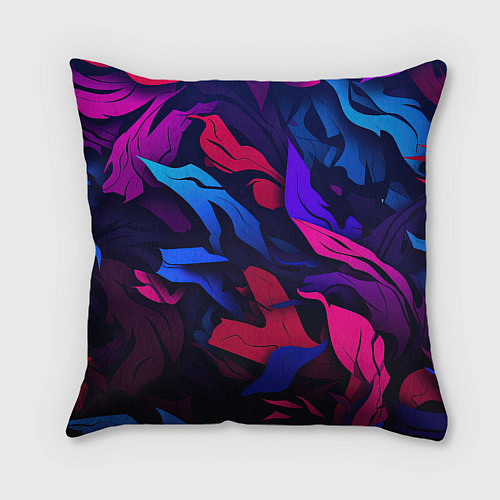 Подушка квадратная Gta лого камуфляж яркие листья / 3D-принт – фото 2