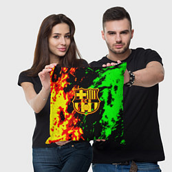 Подушка квадратная Barcelona огненное лого, цвет: 3D-принт — фото 2