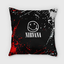Подушка квадратная Nirvana брызги красок, цвет: 3D-принт