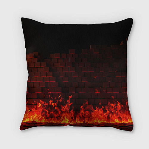 Подушка квадратная Minecraft fire logo / 3D-принт – фото 2