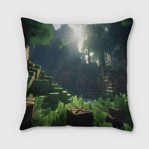 Подушка квадратная Minecraft logo world / 3D-принт – фото 2