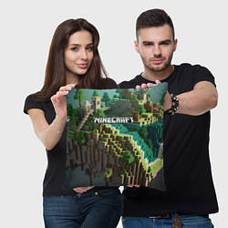 Подушка квадратная Minecraft logo летняя карта, цвет: 3D-принт — фото 2