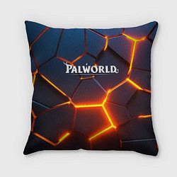 Подушка квадратная Palworld logo разлом плит