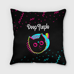 Подушка квадратная Deep Purple - rock star cat, цвет: 3D-принт