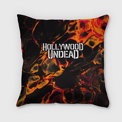 Подушка квадратная Hollywood Undead red lava, цвет: 3D-принт