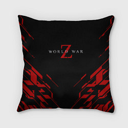 Подушка квадратная World war z текстура геометрия, цвет: 3D-принт