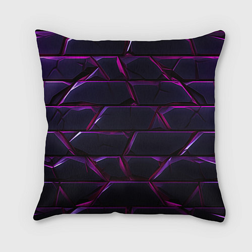 Подушка квадратная Palworld логотип фиолетовые яркие плиты / 3D-принт – фото 2