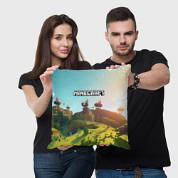 Подушка квадратная Minecraft logo солнечная карта, цвет: 3D-принт — фото 2