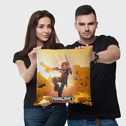 Подушка квадратная Персонаж Minecraft ниндзя, цвет: 3D-принт — фото 2
