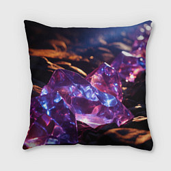 Подушка квадратная Фиолетовые комические камни, цвет: 3D-принт