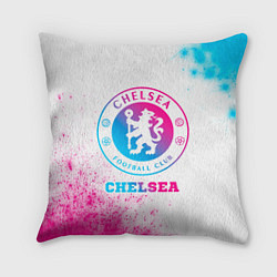 Подушка квадратная Chelsea neon gradient style, цвет: 3D-принт