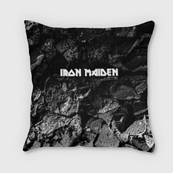 Подушка квадратная Iron Maiden black graphite, цвет: 3D-принт