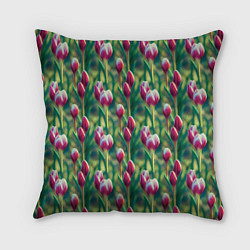 Подушка квадратная Весенние цветы на поляне, цвет: 3D-принт