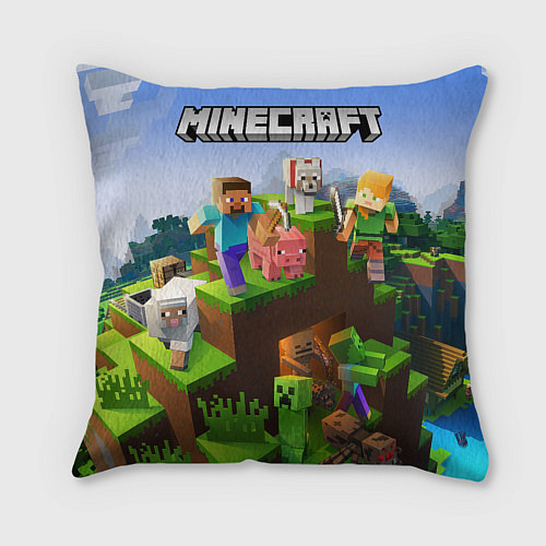 Подушка квадратная Minecraft pixel world / 3D-принт – фото 2