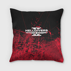 Подушка квадратная Helldivers 2 red, цвет: 3D-принт