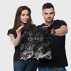 Подушка квадратная Queen black graphite, цвет: 3D-принт — фото 2