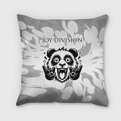 Подушка квадратная Joy Division рок панда на светлом фоне, цвет: 3D-принт