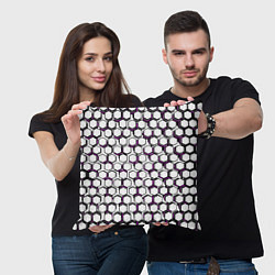 Подушка квадратная Киберпанк узор из шестиугольников розовый, цвет: 3D-принт — фото 2