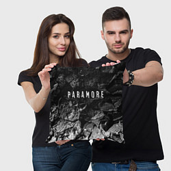 Подушка квадратная Paramore black graphite, цвет: 3D-принт — фото 2