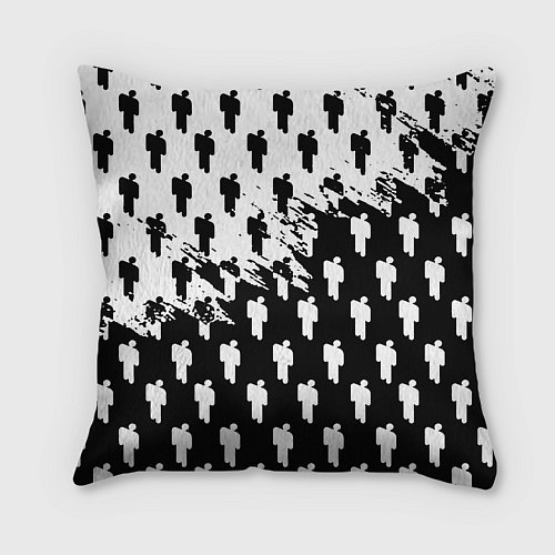 Подушка квадратная Billie Eilish pattern black / 3D-принт – фото 2