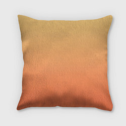 Подушка квадратная Градиент солнечный жёлто-оранжевый приглушённый, цвет: 3D-принт