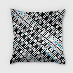 Подушка квадратная Абстрактный узор на чёрном фоне, цвет: 3D-принт