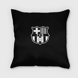 Подушка квадратная Barcelona fc club белое лого, цвет: 3D-принт