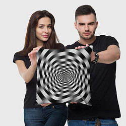 Подушка квадратная Оптическая иллюзия спиральное заклинание, цвет: 3D-принт — фото 2