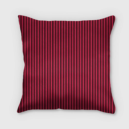 Подушка квадратная Красно-розовый полосатый / 3D-принт – фото 2