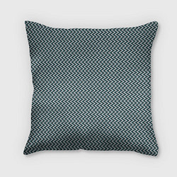Подушка квадратная Треугольные полосы бело-бирюзовый, цвет: 3D-принт