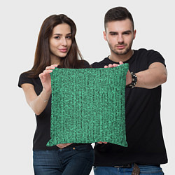 Подушка квадратная Мозаика нефритовый зелёный, цвет: 3D-принт — фото 2