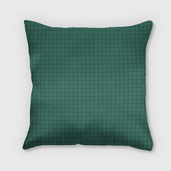 Подушка квадратная Патиново-зелёный в клетку, цвет: 3D-принт