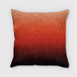 Подушка квадратная Полосатый градиент оранжево-красный в чёрный, цвет: 3D-принт