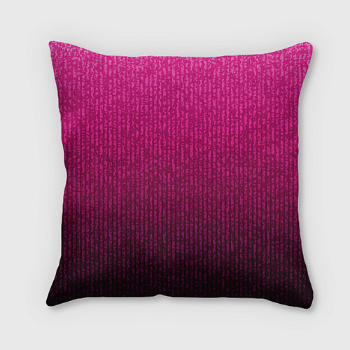Подушка квадратная Яркий розовый градиент полоска / 3D-принт – фото 2