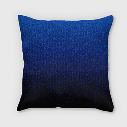 Подушка квадратная Градиент мелкая мозаика сине-чёрный, цвет: 3D-принт