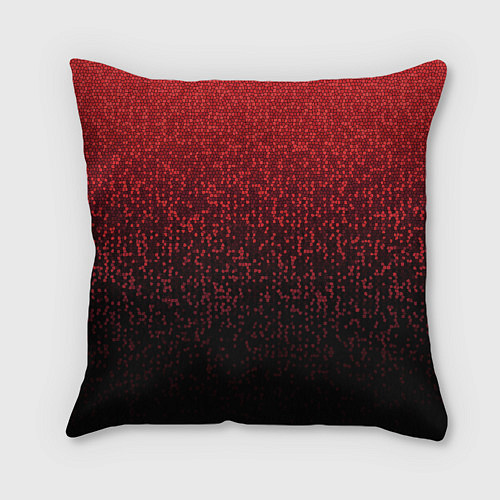 Подушка квадратная Градиент мозаика красно-чёрный / 3D-принт – фото 2