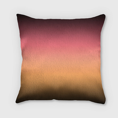 Подушка квадратная Градиент затемнённый розово-жёлтый / 3D-принт – фото 2