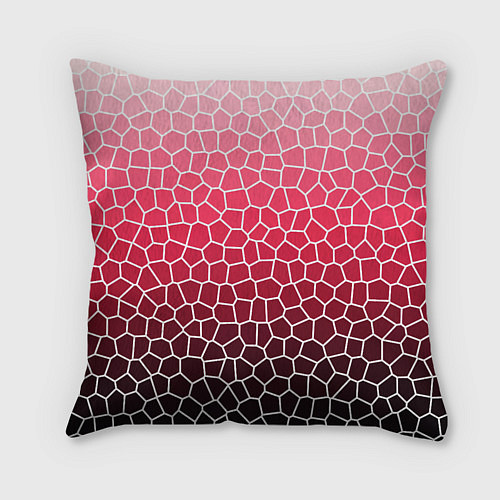Подушка квадратная Крупная мозаика розовый градиент / 3D-принт – фото 2