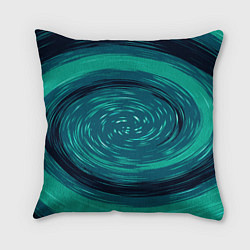 Подушка квадратная Сине-зелёный спираль, цвет: 3D-принт