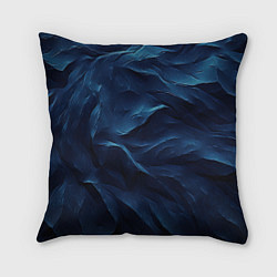Подушка квадратная Синие глубокие абстрактные волны, цвет: 3D-принт