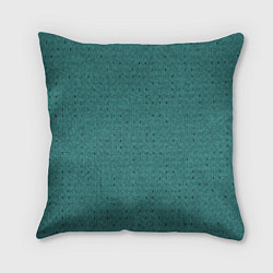 Подушка квадратная Тёмно-бирюзовый в мелкую полосочку, цвет: 3D-принт
