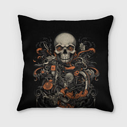 Подушка квадратная Череп байкера: мото-дух