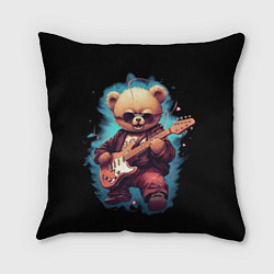 Подушка квадратная Плюшевый медведь музыкант с гитарой